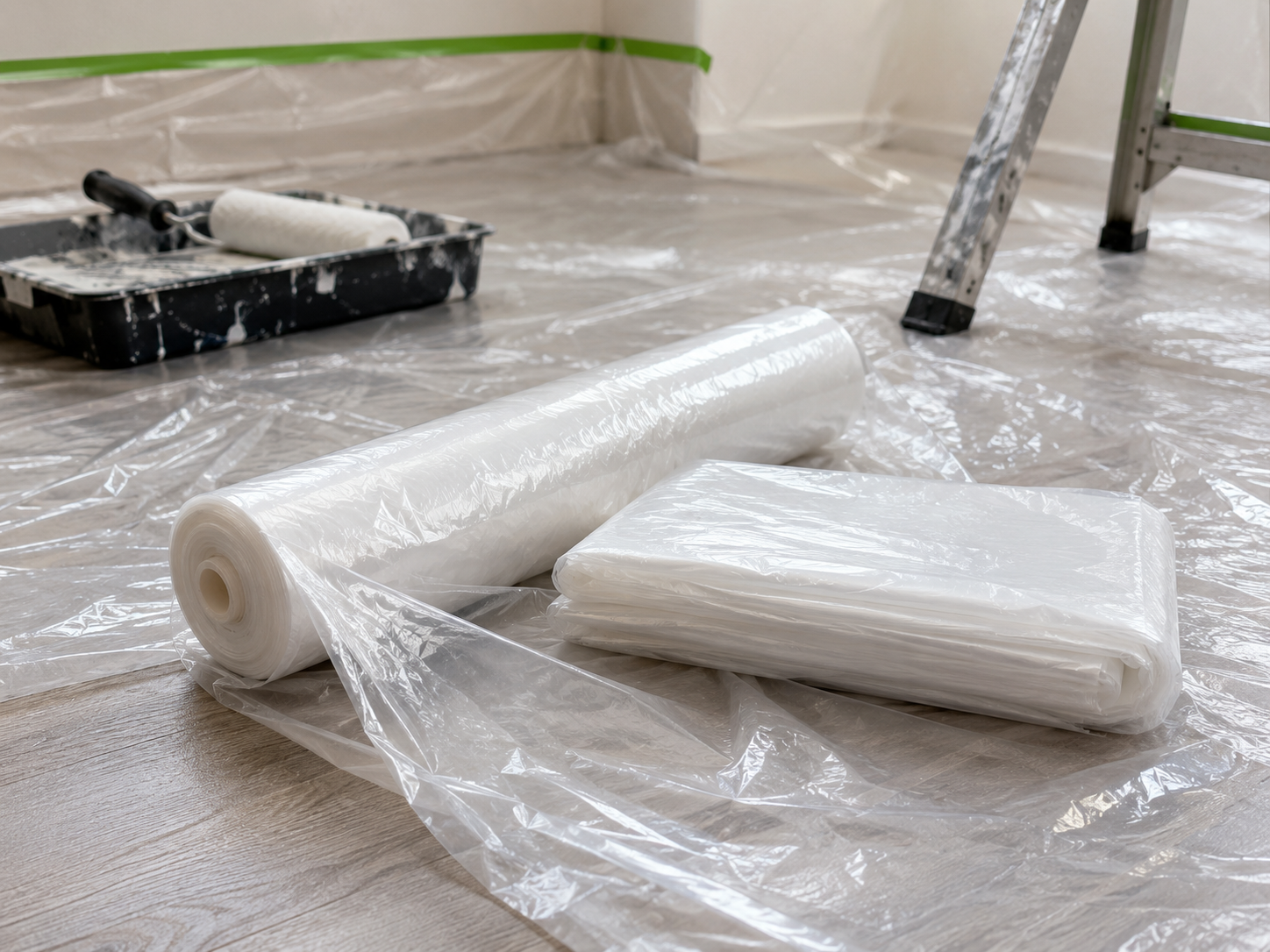 Plastic Drop Cloth detail