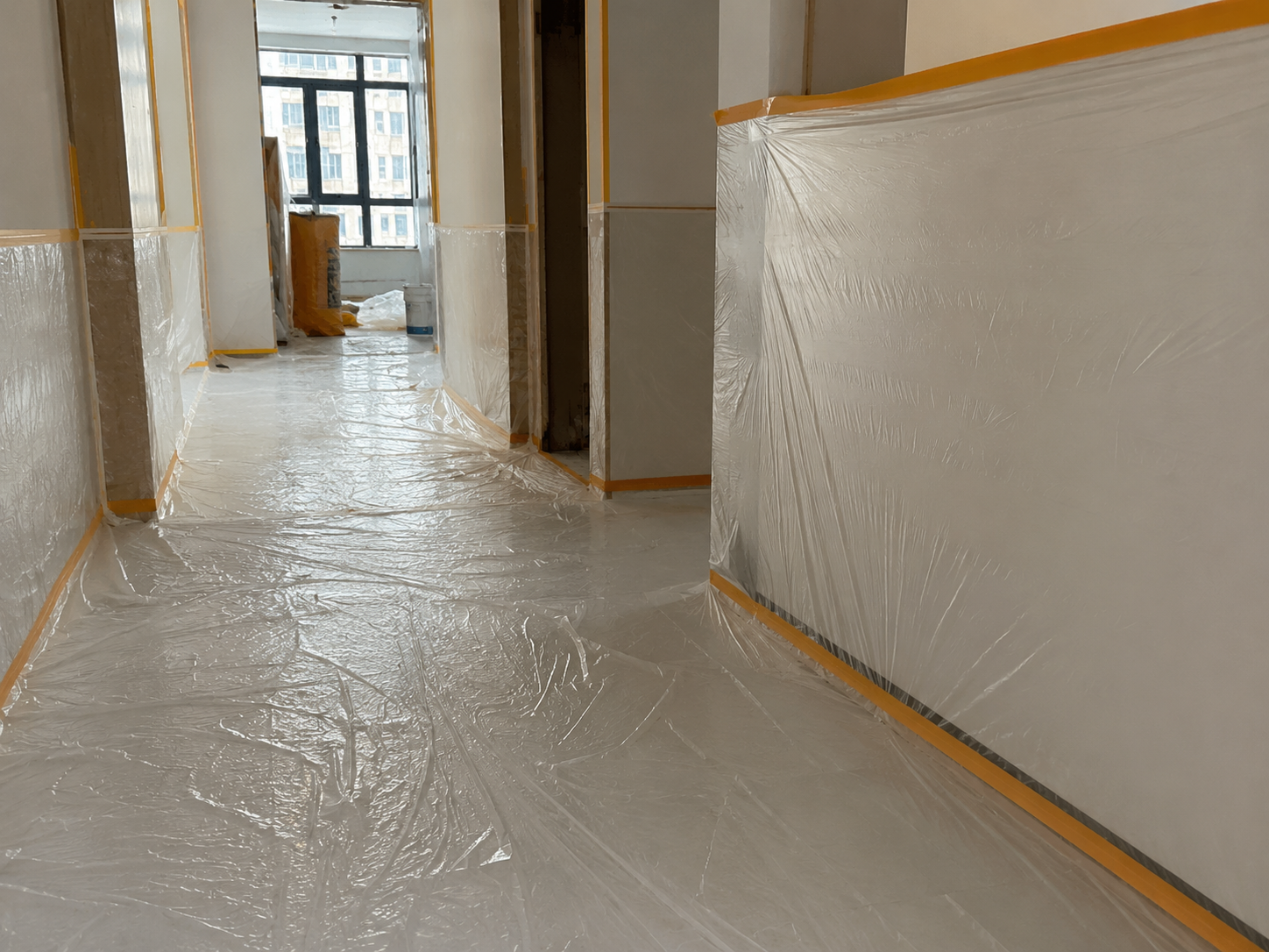 Building film for floor protection during construction