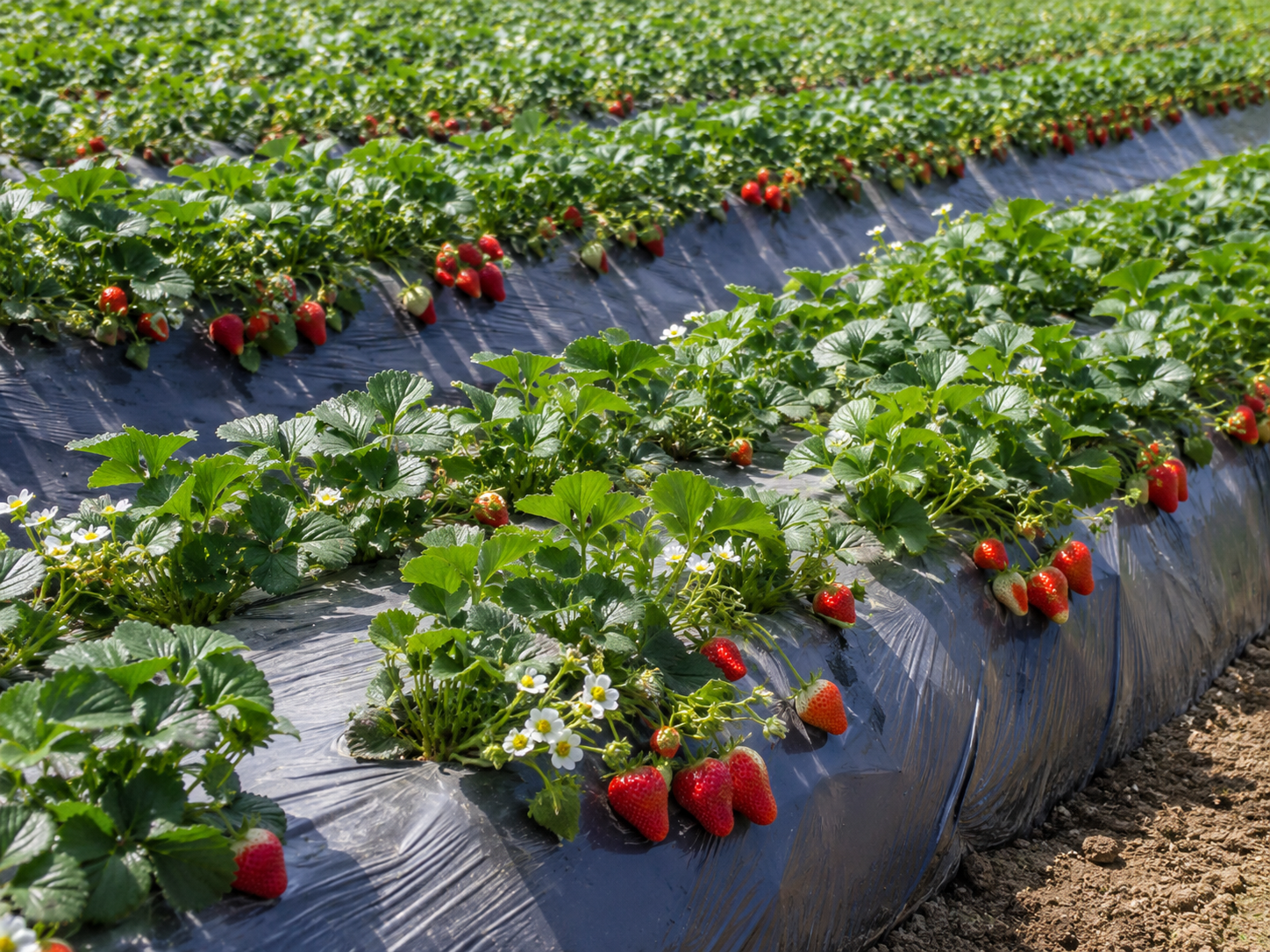 Mulch film for strawberry planting